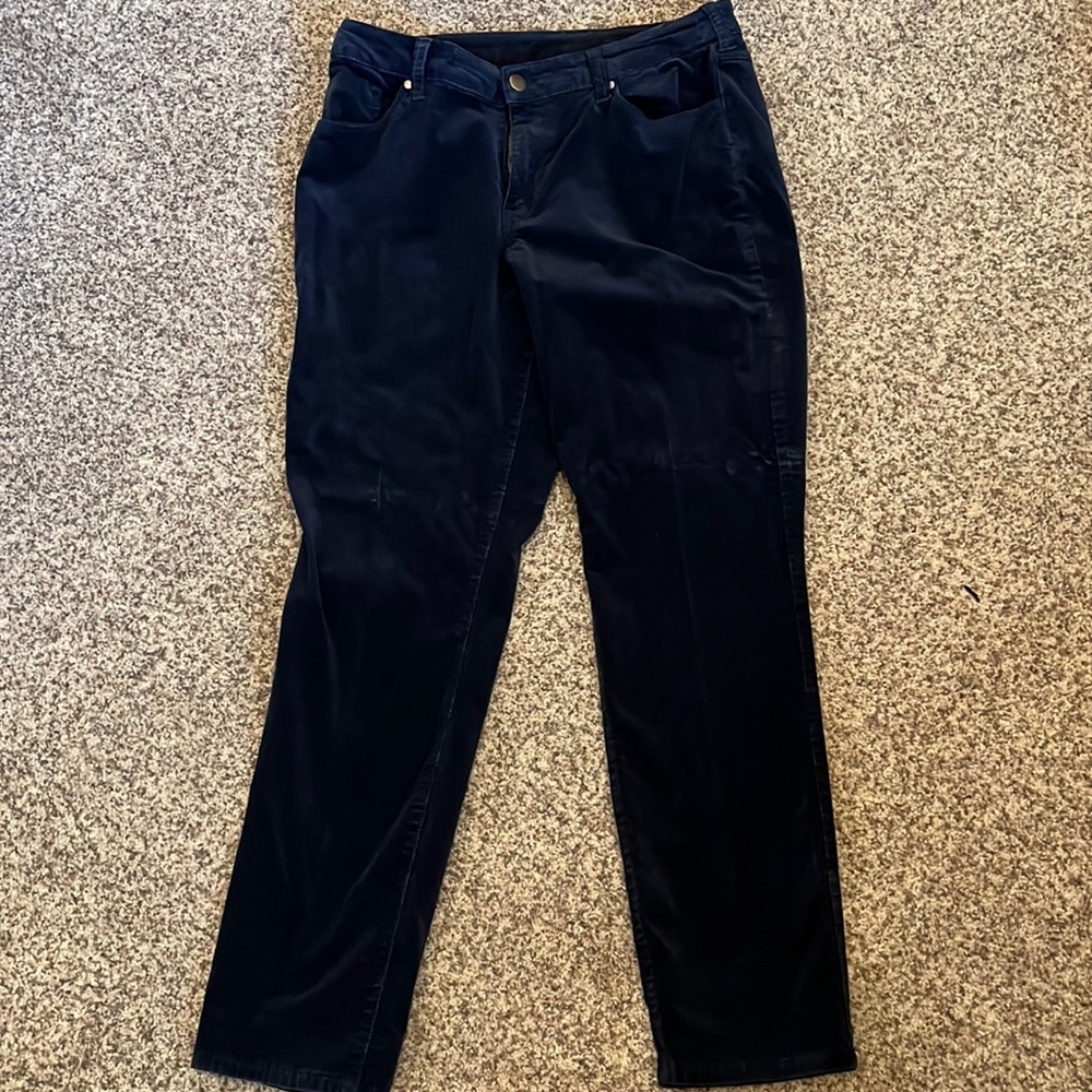 Corduroy navy pants. Christopher and Banks. Size 14 Average. Cotton/spandex.